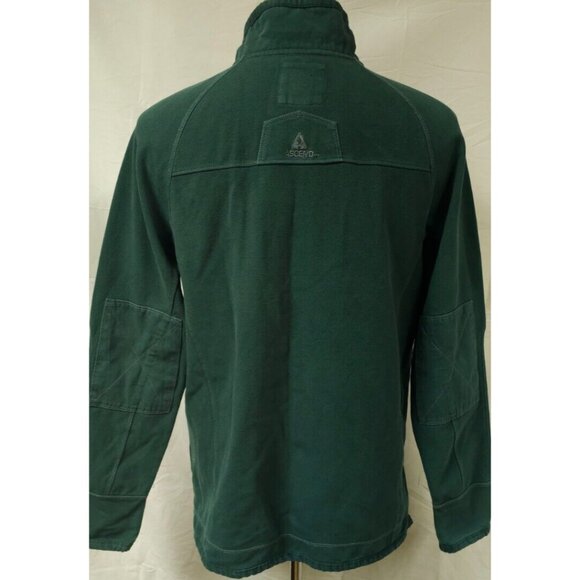 Ascend Mens Medium Green Canvas Textured 1/4 Zip Heavyweight Long Sleeve Shirt - Picture 7 of 13